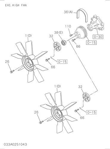 ZX225US-3 033: FAN AND FAN BELT Hitachi HOP online ZX225US-3 033: FAN AND FAN BELT Hitachi HOP online