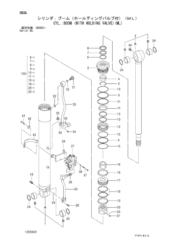 ZX70-3-HCME CYL.;BOOM (WITH HOLDING VALVE)(ML) Hitachi HOP online