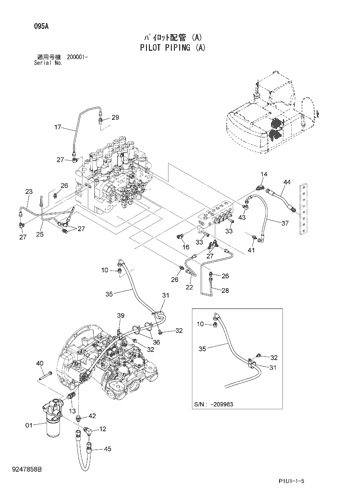 ZX200-3F PILOT PIPING (A) Hitachi HOP online