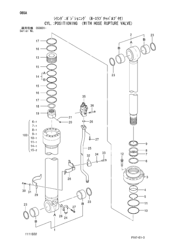 ZX350K-3 CYL.;POSITIONING (WITH HOSE RUPTURE VALVE) Hitachi ZX350K-3 CYL.;POSITIONING (WITH HOSE RUPTURE VALVE) Hitachi