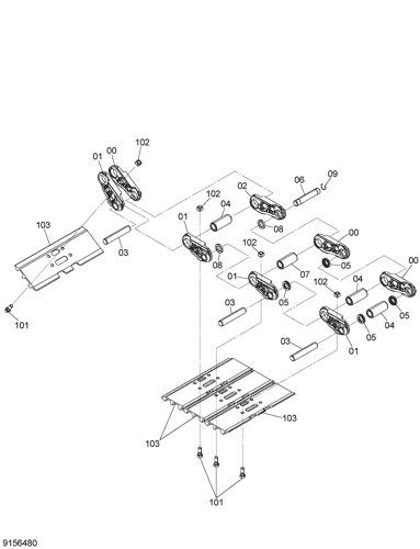 ZX280-5G [DDF90] TRACK-LINK Hitachi HOP online 9156480 Part catalog