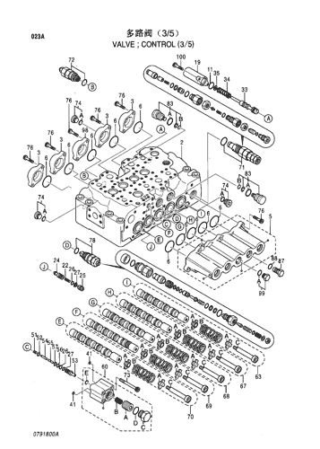 ZX200LC-HHE VALVE;CONTROL (3/5) Hitachi HOP online ZX200LC-HHE VALVE;CONTROL (3/5) Hitachi HOP online