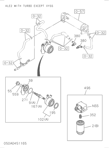 TX75US 050: OIL COOLER AND OIL FILTER Hitachi HOP online