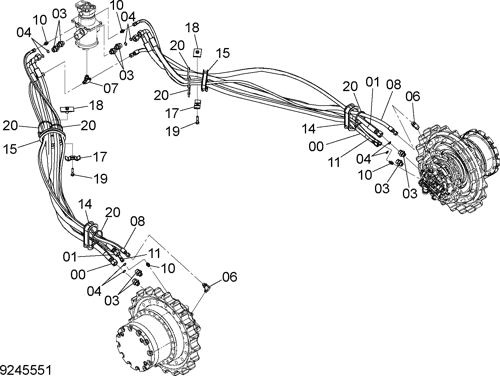 ZX200-5G TRAVEL PIPING Hitachi HOP online