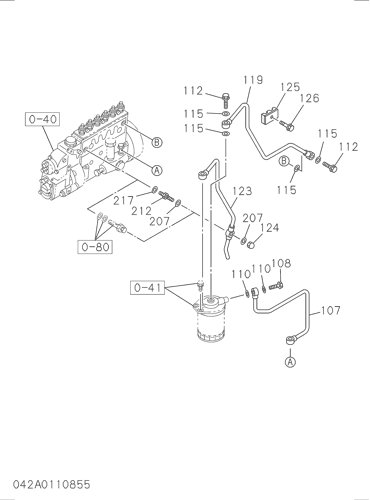 ZX330-3G 042: FUEL PUMP AND PIPE Hitachi HOP online