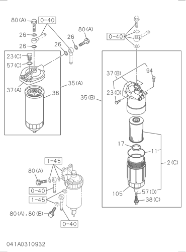 ZX200-X 041: FUEL FILTER AND BRACKET Hitachi HOP online ZX200-X 041: FUEL FILTER AND BRACKET Hitachi HOP online