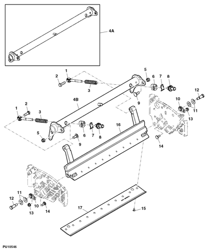 Stationary Knife And Shoe John Deere Parts scheme diagram