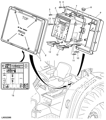 Fuse Box/Symbols (Open Operator's Station) - TRACTOR John Deere 7420 -  TRACTOR - 7420 and 7520 Tractors (North American Edition) Open Station Fuse  Box/Symbols (Open Operator's Station)