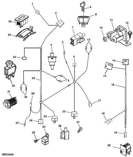 WIRING HARNESS John Deere Parts scheme diagram