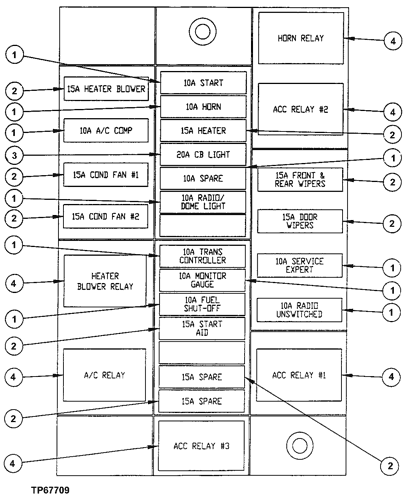 John Deere T173487 Relay and Fuse Diagram With Sticker Back.