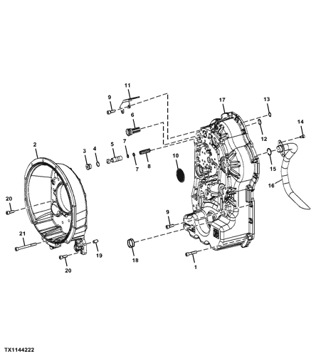 310J - BACKHOE, LOADER Transmission Front Housing and Torque 310J - BACKHOE, LOADER Transmission Front Housing and Torque