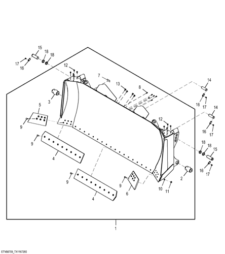 850K - DOZER, CRAWLER Semi-U Blade 355.60 cm (140.00 in 850K - DOZER, CRAWLER Semi-U Blade 355.60 cm (140.00 in