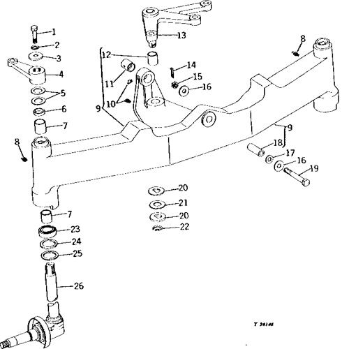 310 - BACKHOE, LOADER FRONT AXLE, SPINDLE AND KNUCKLE 310 - BACKHOE, LOADER FRONT AXLE, SPINDLE AND KNUCKLE