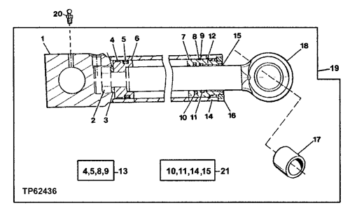 310E - BACKHOE, LOADER Stabilizer Cylinder EPC John Deere online