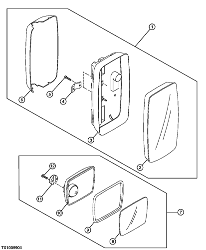 300D - TRUCK, ARTICULATED DUMP Rear View Mirror Repair Parts EPC