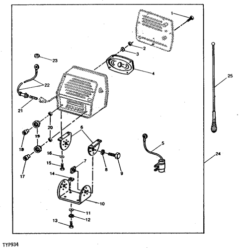 2750 - TRACTOR MOTOROLA FENDER MOUNT RADIO AND ANTENNA EPC John Deere online
