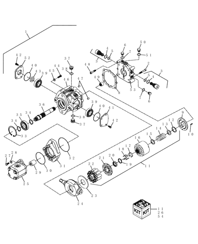 HW340) - SPEEDROWER SELF-PROPELLED WINDROWER (1/98-7/04) (043) - TANDEM  PUMP, FRONT HALF New Holland Agriculture