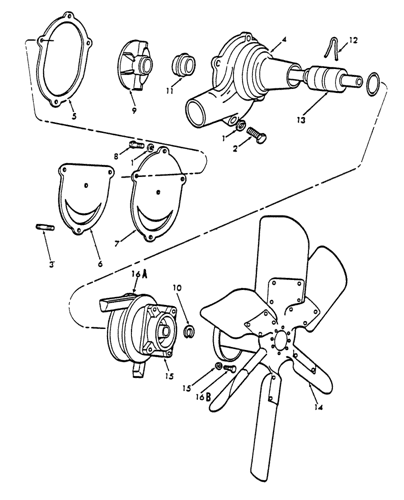 8n Ford 4 Cyl Ag Tractor 1 47 12 52 08b02 Water Pump Assembly Related Parts 1948 52 8n New Holland Agriculture