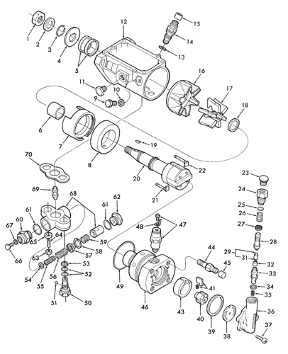 6710 4 Cyl Ag Tractor Flat Deck 10 Series 1 81 9 85 09c04 Fuel Pump Assembly Dps Rotary Fuel Injection Lower Half New Holland Agriculture