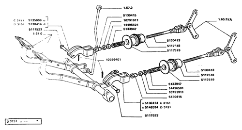 50-66) - Fiat Tractor (1/85-12/92) (1.67.1) - Brake Control Linkage New Holland Agriculture