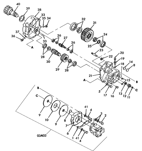 LX885) - SKID STEER LOADER (11/94-9/99) (06B02) - GEARBOX, LH & RH 