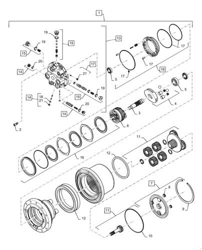 C238 Compact Track Loader 4 11 35 353 Ad 01 Hydraulic Motor Track Assy C227 C238 New Holland Constructuion