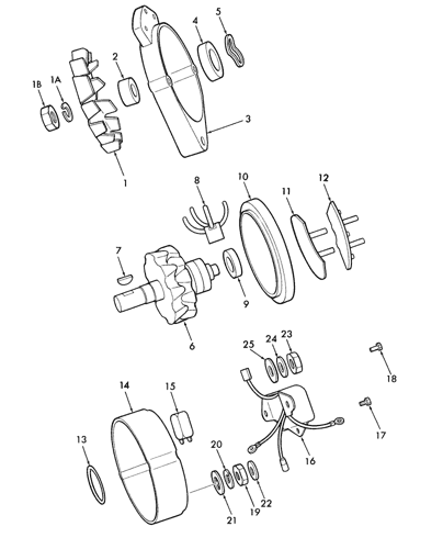 L451) - SKID STEER LOADER (7/83-7/85) (05H01) - ALTERNATOR ASSEMBLY,  MOTOROLA New Holland Constructuion