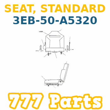 3EB-50-A5322-1: Komatsu Forklift SEAT CUSHION