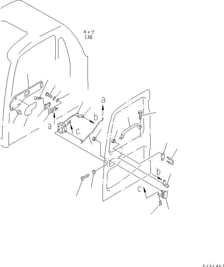 LATCH,DOOR 20Y5435941 KOMATSU Part catalog