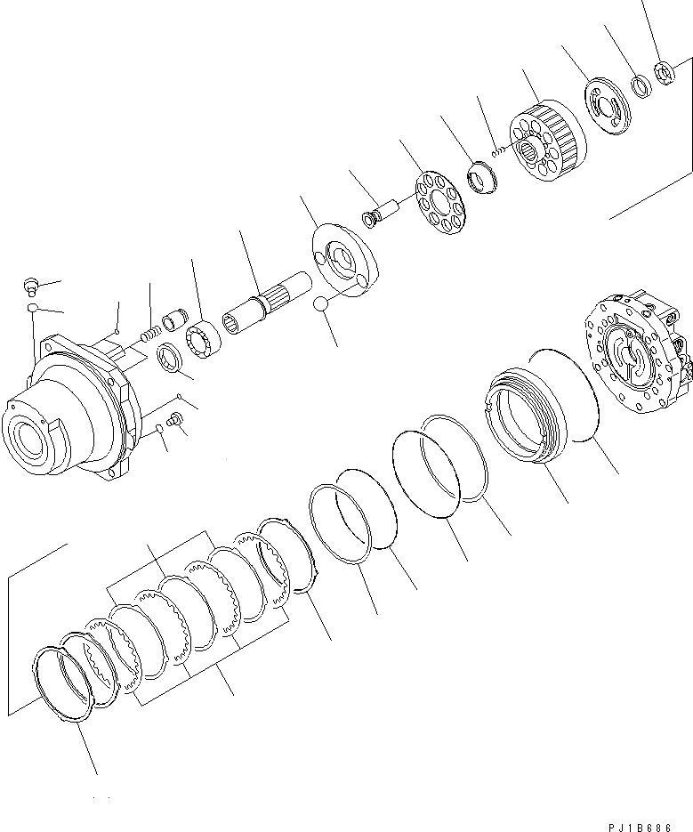 TRAVEL MOTOR (CYLINDER BLOCK AND PISTON ASS'Y) (3/3)(#35001