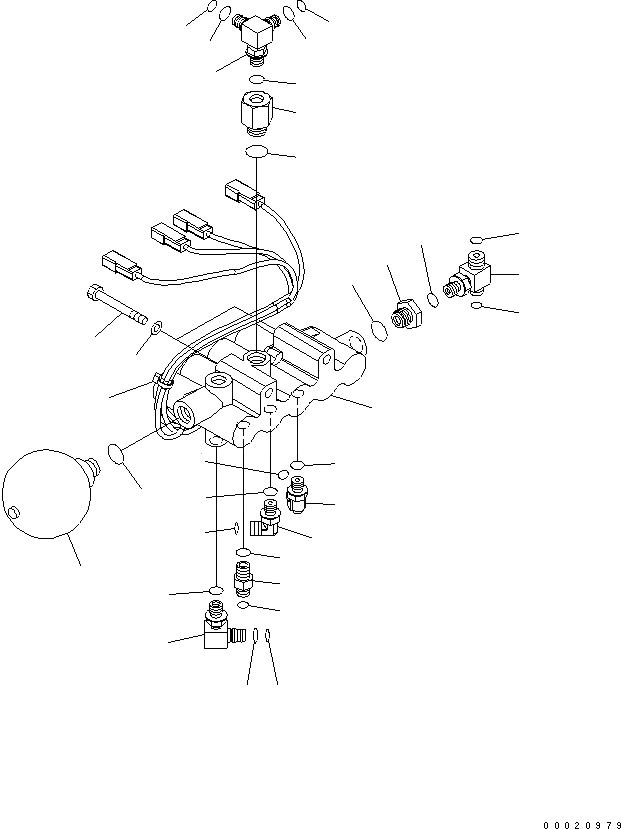 KOMATSU 203-60-71210 Parts VALVE ASS'Y,(SEE FIG.Y1860-01A0)