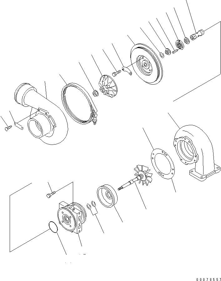 TURBOCHARGER ASS'Y,(KTR110G-444A) 6505-51-5170 - KOMATSU Part catalog