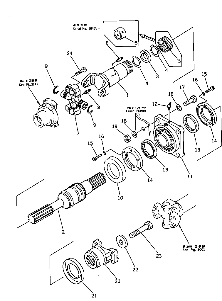 DRIVE SHAFT (FRONT) WA300-1 S/N 10001-UP (Overseas Version DRIVE SHAFT (FRONT) WA300-1 S/N 10001-UP (Overseas Version