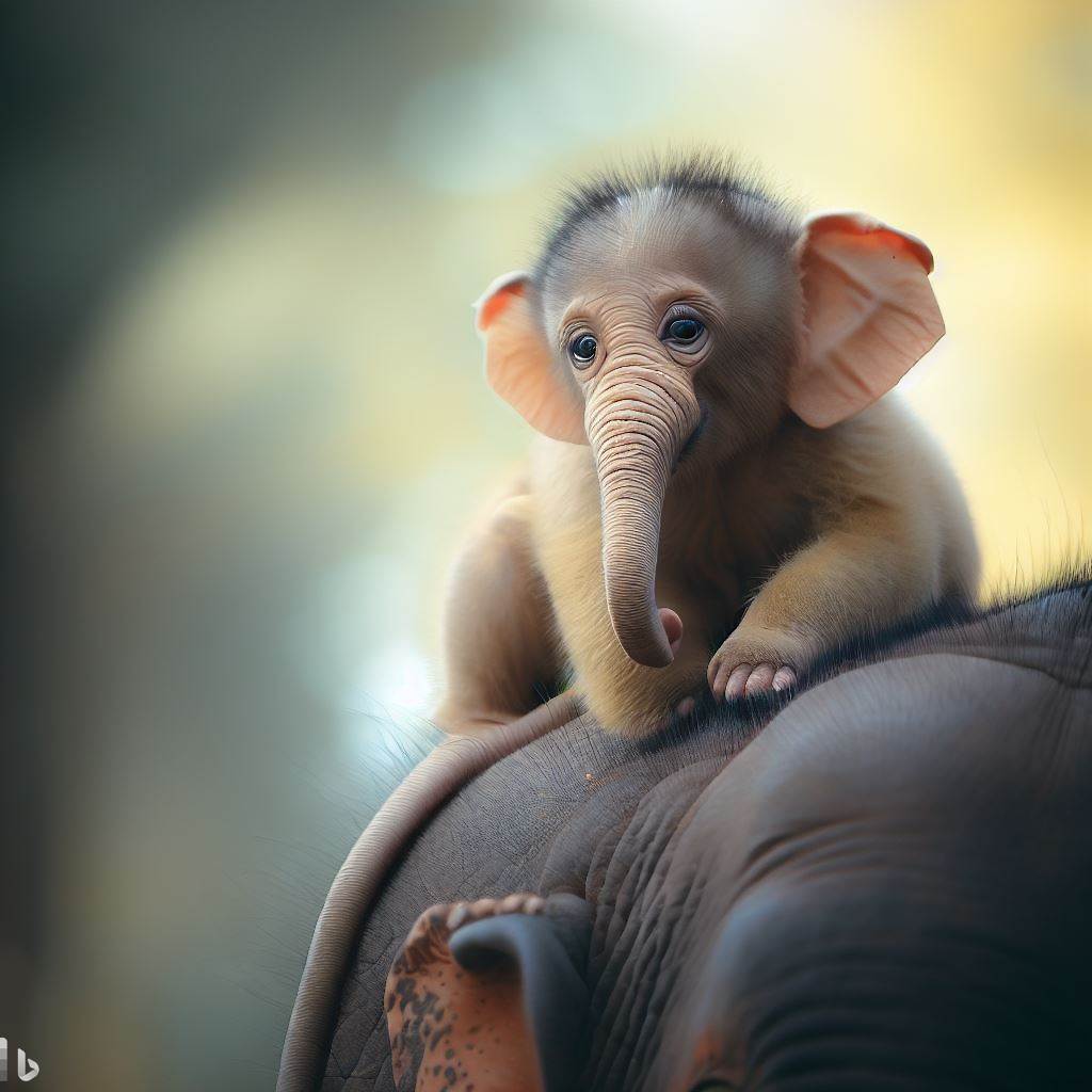 Generated image of monkey, elephant