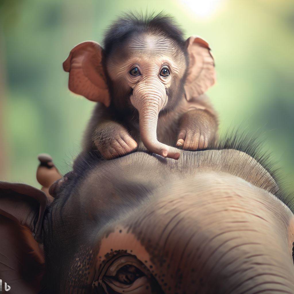 elephant monkey