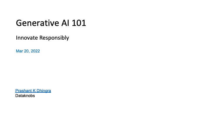 Slide 1 for generative AI 101