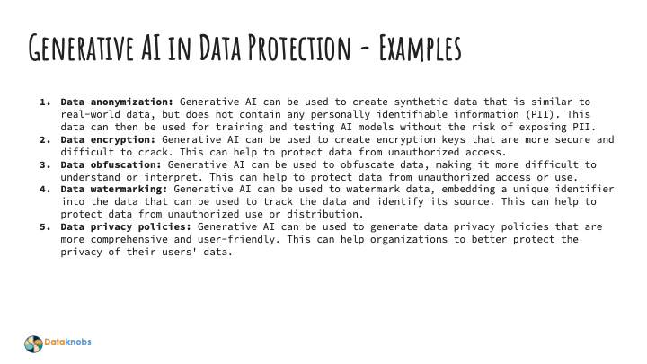 Generative AI for Data Protection