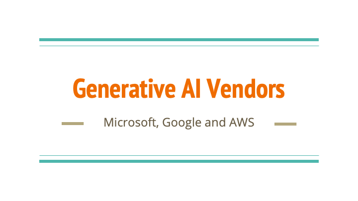 Generative AI vendors