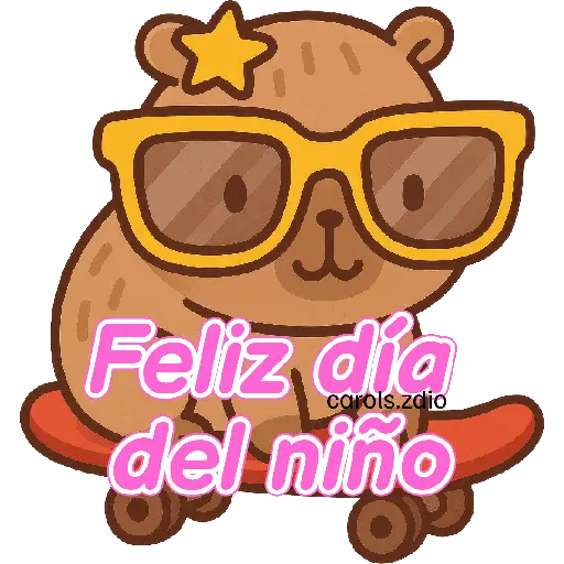 stickers_Día_del_niño_👧🏻🪁🧒🏻🧸_Capibara