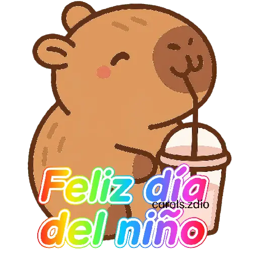stickers_Día_del_niño_👧🏻🪁🧒🏻🧸_Capibara