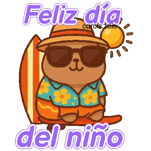 stickers_Día_del_niño_👧🏻🪁🧒🏻🧸_Capibara