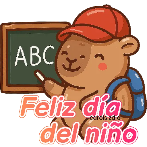 stickers_Día_del_niño_👧🏻🪁🧒🏻🧸_Capibara