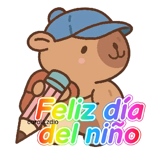 stickers_Día_del_niño_👧🏻🪁🧒🏻🧸_Capibara