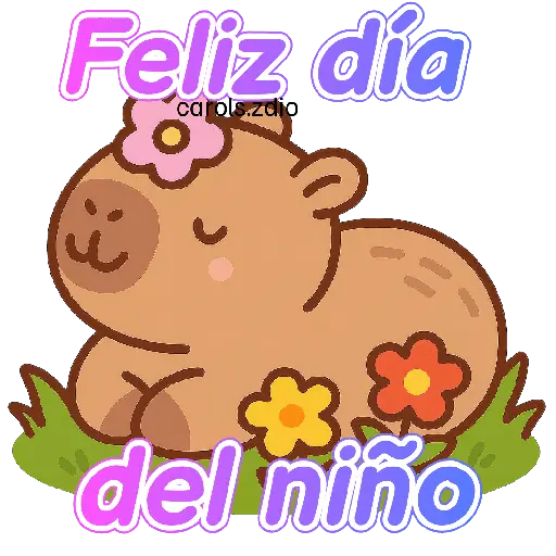 stickers_Día_del_niño_👧🏻🪁🧒🏻🧸_Capibara