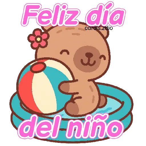 stickers_Día_del_niño_👧🏻🪁🧒🏻🧸_Capibara