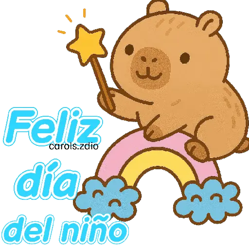 stickers_Día_del_niño_👧🏻🪁🧒🏻🧸_Capibara