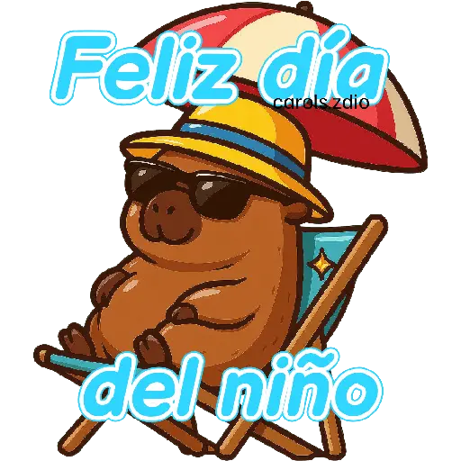stickers_Día_del_niño_👧🏻🪁🧒🏻🧸_Capibara