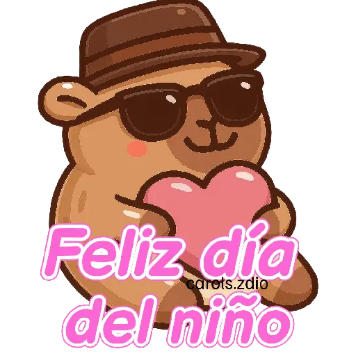 stickers_Día_del_niño_👧🏻🪁🧒🏻🧸_Capibara