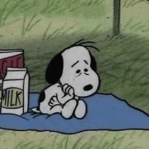 stickers_🫐☔_SNOOPY_Triste_☔🫐