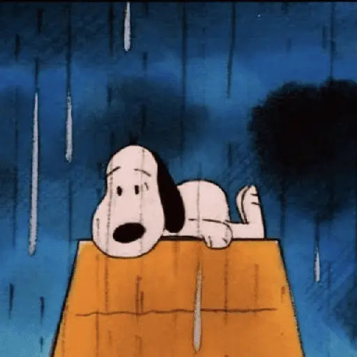 stickers_🫐☔_SNOOPY_Triste_☔🫐